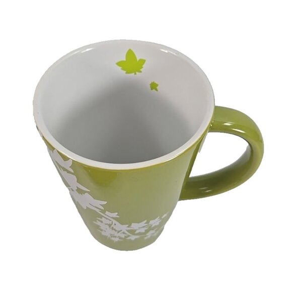 Davids Tea Mug with Infuser & Lid Apple Green Maple Leaves Design 12oz - Picture 4 of 6